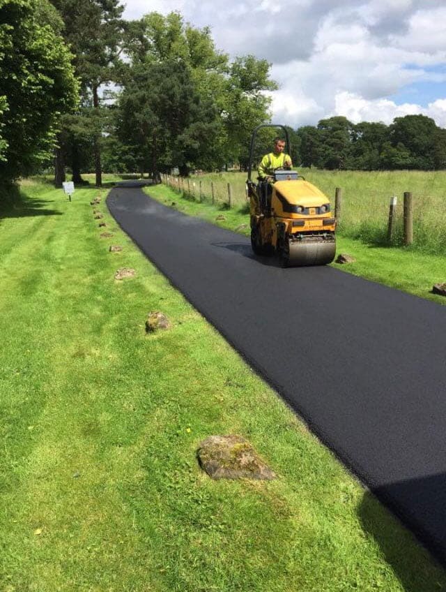 Freshly laid tarmac surfacing