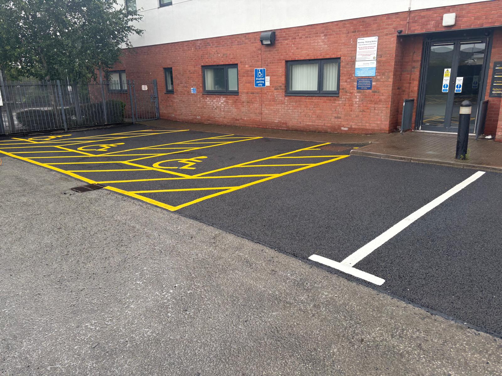 Car park resurfacing and bay marking in Yorkshire